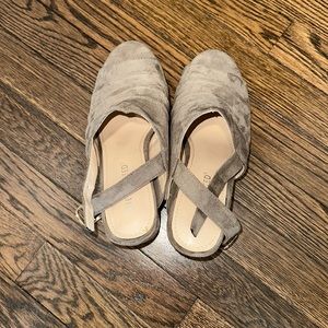 Light brown buckle heels